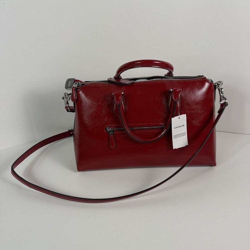 NWT Coach Georgia Satchel Bag Silver/Red CV942 NWT - Picture 5 of 16